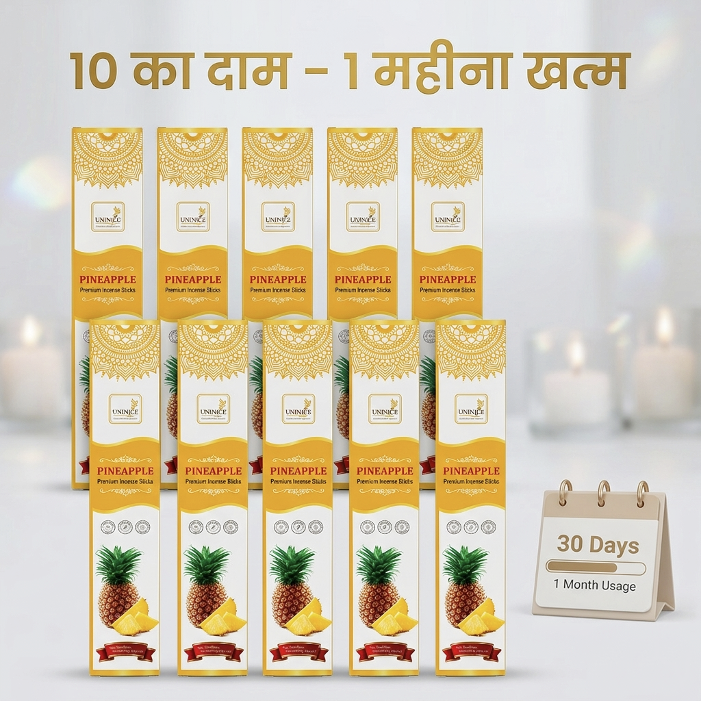 Pineapple Paper Agarbatti - Pack of 10 (150 Incense Sticks)
